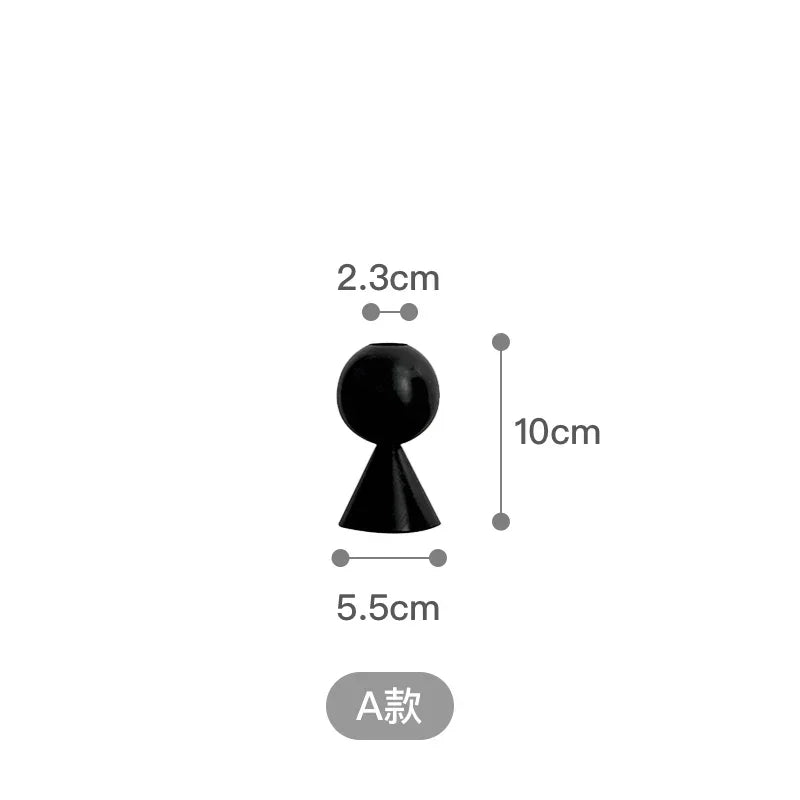 Black wooden candle holder nordic style artistic decoration for home - vue 11 sur 11