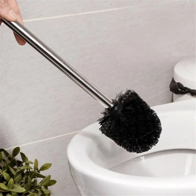 Plastic toilet brush with stainless steel handle and soft bristles - vue 7 sur 8
