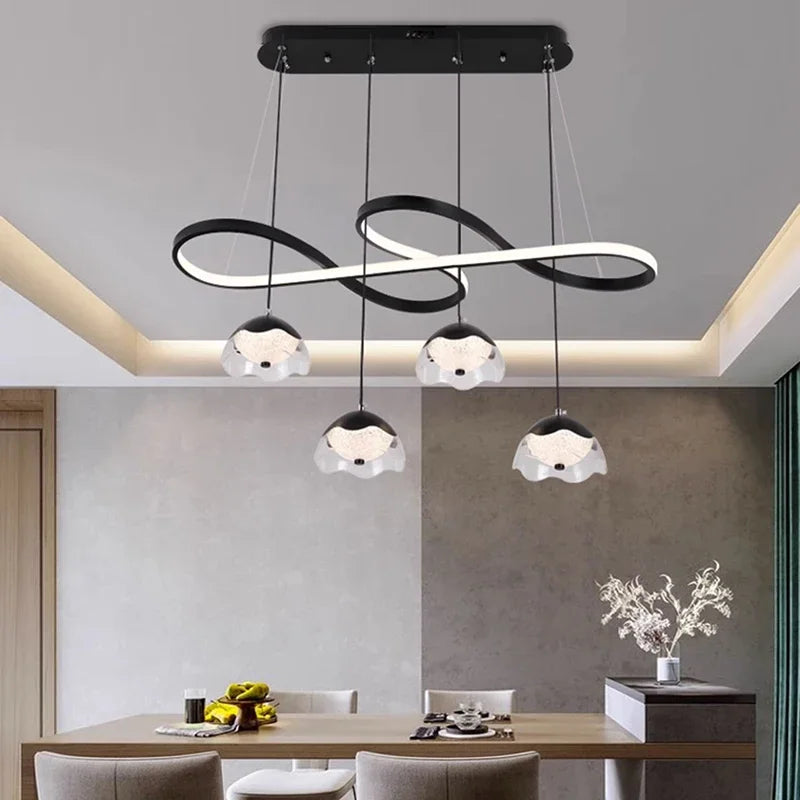 lustre led décoratif moderne pour éclairage intérieur suspendu - vue 4 sur 8