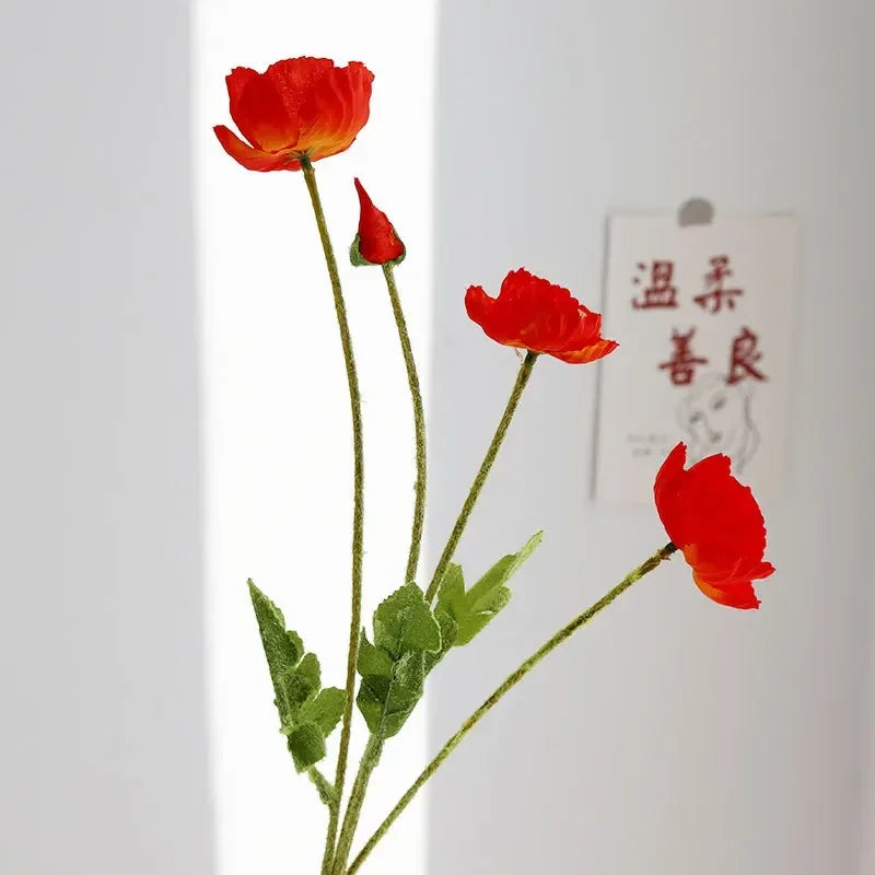 Artificial poppy flowers for weddings and home decoration - vue 18 sur 25