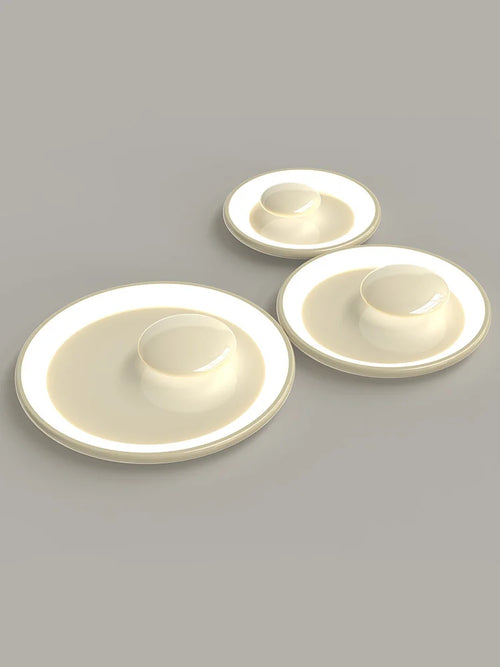 Variable cream style round LED ceiling light with remote control - vue 6 sur 9