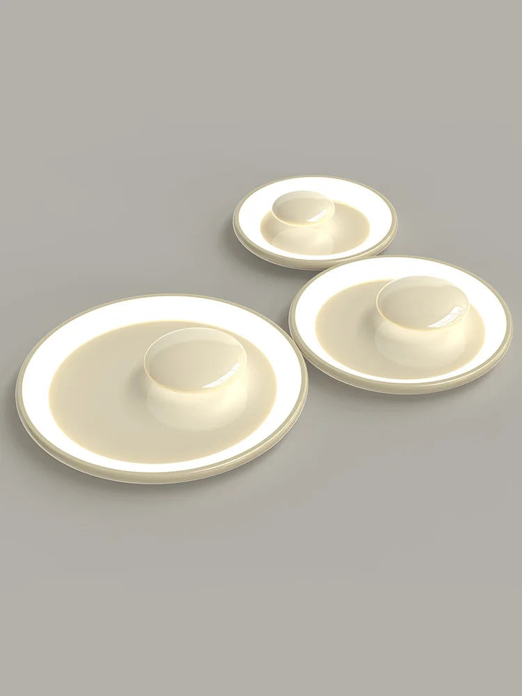 Variable cream style round LED ceiling light with remote control - vue 6 sur 9