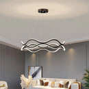 Nordic designer wave line chandelier with main light