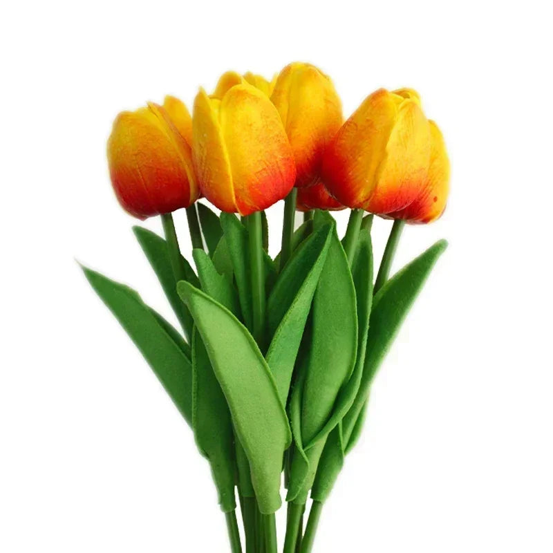 Set of artificial tulips for wedding and home decoration
