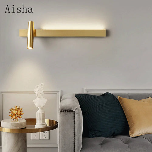 Modern copper wall light with creative LED lamp - vue 6 sur 14