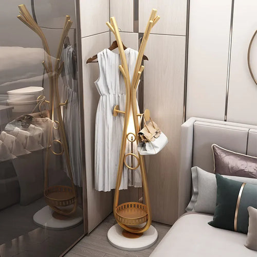creative wrought iron vertical coat rack for clothes - vue 4 sur 14