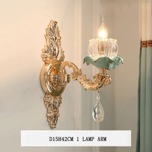 Modern luxury European retro crystal and ceramic chandelier - vue 9 sur 13