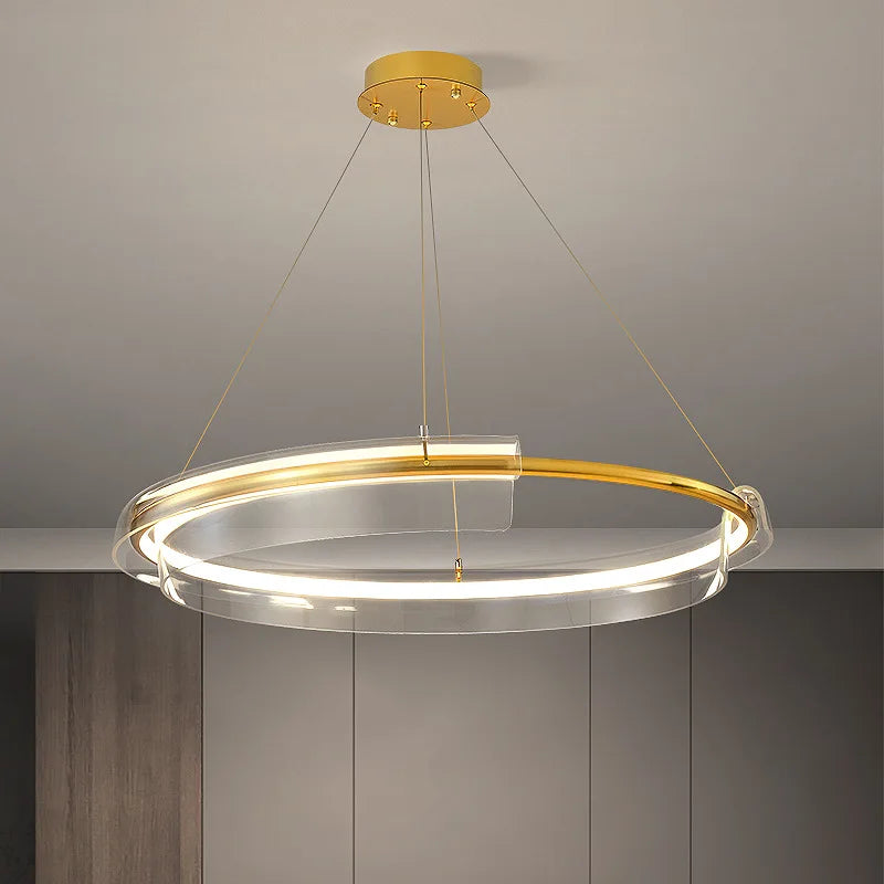 Luxury LED chandelier simple dimmable ring for home hotel