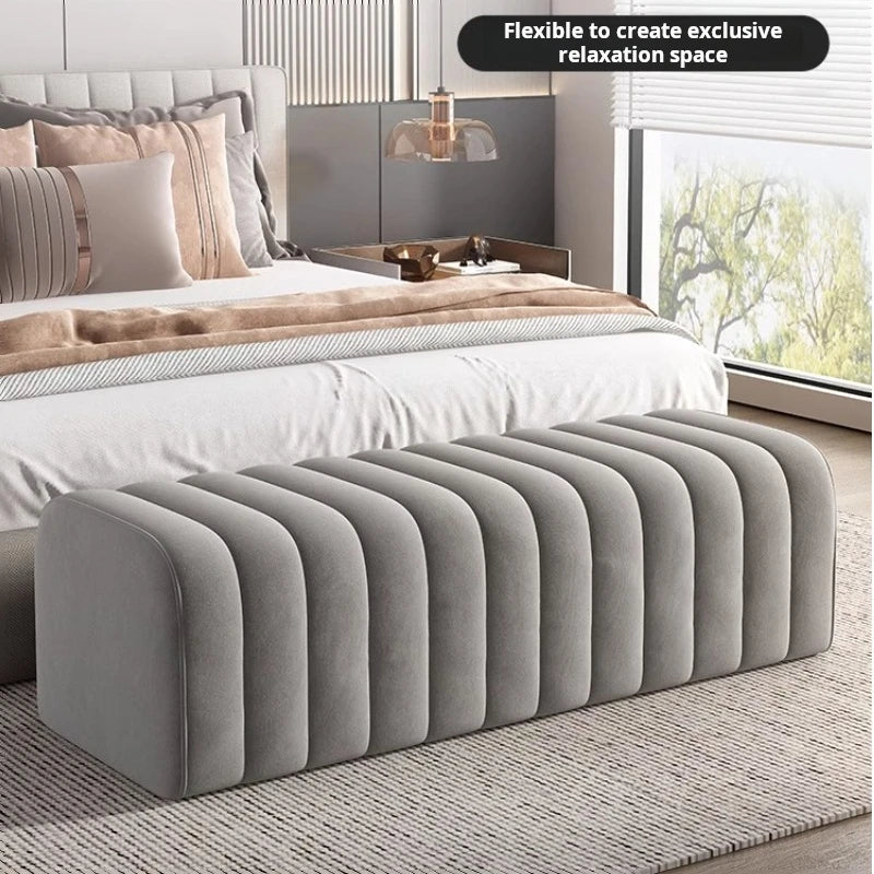 Nordic velvet bench soft and elegant footrest - vue 6 sur 14