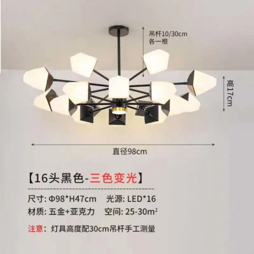 Modern LED chandelier for magical indoor lighting - vue 10 sur 11