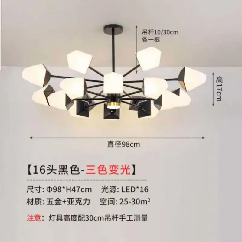 Modern LED chandelier for magical indoor lighting - vue 9 sur 11