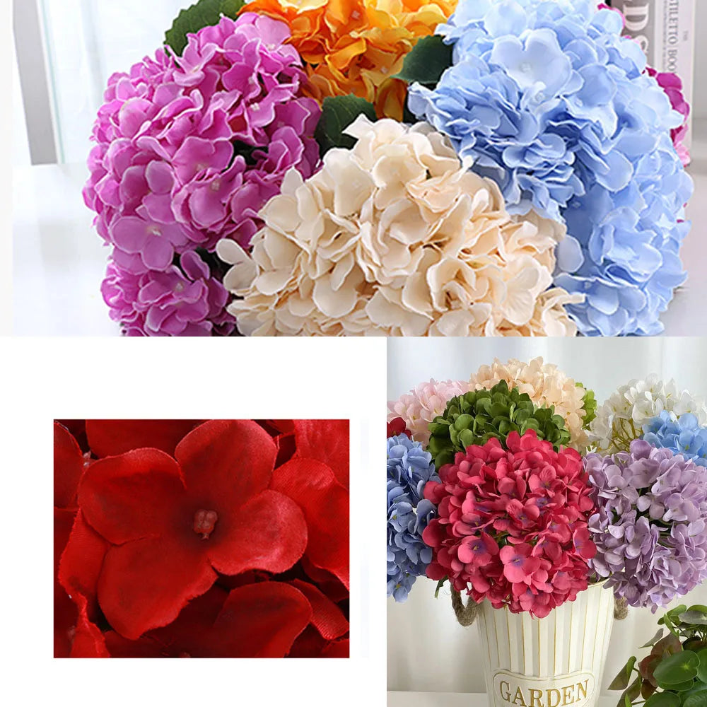 Silk artificial hydrangea bouquet for weddings and festive decorations - vue 6 sur 19