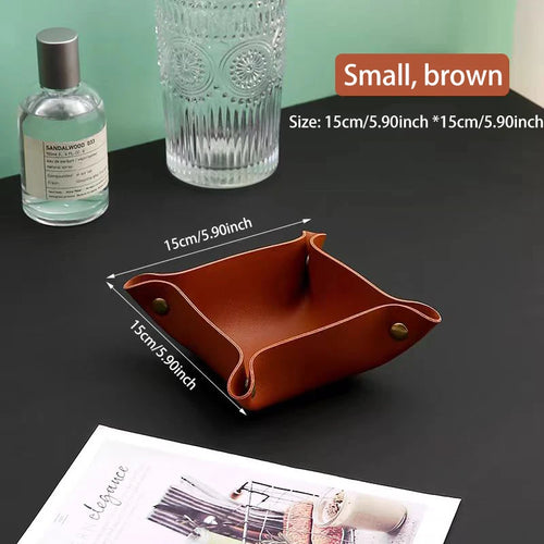 Leather storage box for keys and cosmetics - vue 11 sur 17