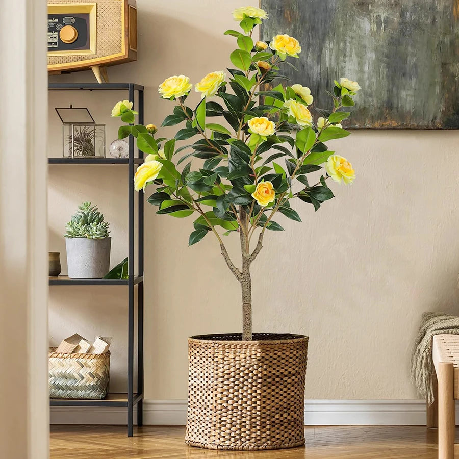 Artificial camellia bonsai tree for parties and Christmas