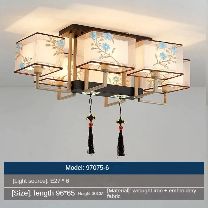 Modern Chinese style pendant light for a simple atmosphere - vue 10 sur 19