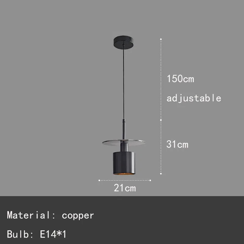 Brass LED pendant light with adjustable cord for bar