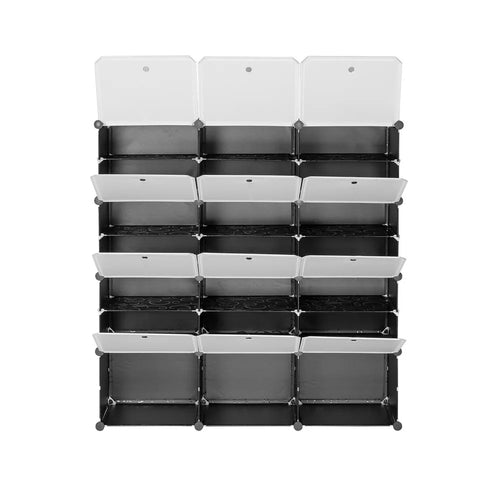 7-Tier Portable 42 Pair Shoe Rack Organizer 21 Grids Tower Shelf Storage Cabinet Stand Expandable for Heels, Boots, Slippers, Bl - vue 3 sur 6