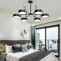 Nordic style iron and acrylic wood chandelier for interior decoration