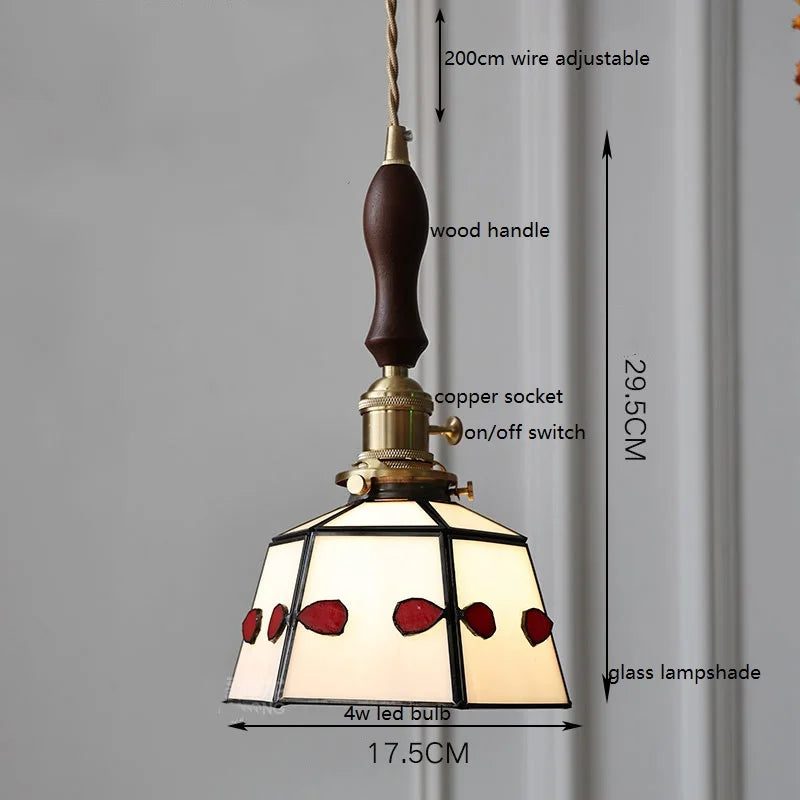 Nordic vintage handheld lamp with coloured glass and copper - vue 29 sur 29