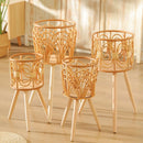 Decorative and practical woven rattan plant and flower pot