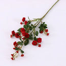 Set of 5 artificial silk roses for floral decoration