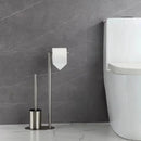 Stainless steel toilet brush with removable holder