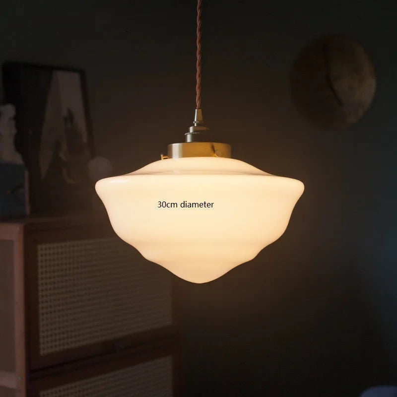 Iwhd modern Nordic style glass and copper LED pendant light