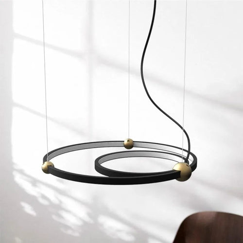 Modern ring LED pendant chandelier for hanging decoration - vue 5 sur 9