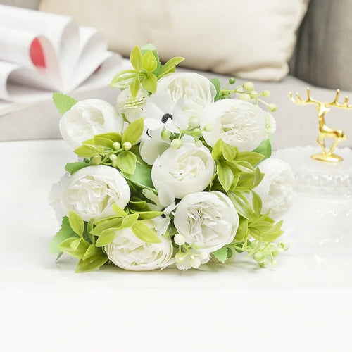 Artificial peony bouquet for weddings and festive decor - vue 2 sur 12
