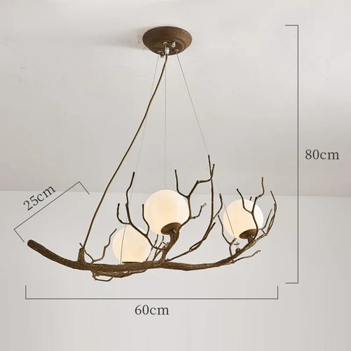 Retro decorative LED tree branch pendant chandelier - vue 9 sur 12