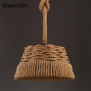 Retro hemp pendant light for industrial and artistic decor