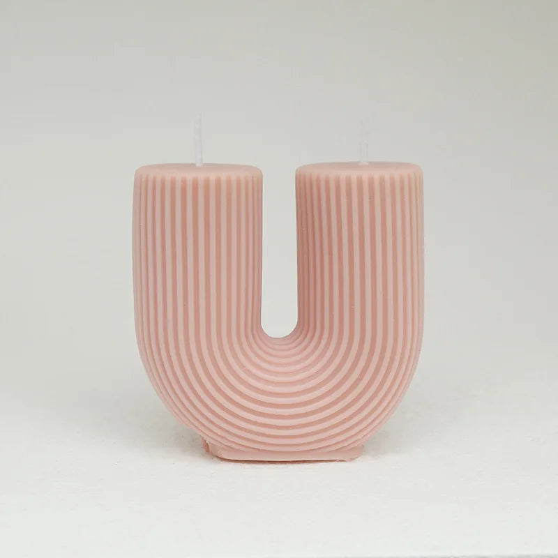 geometric u-shaped scented candles for home decor - vue 16 sur 22