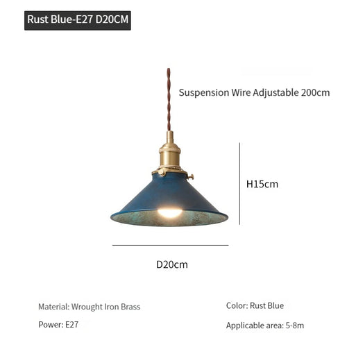 Vintage industrial loft pendant light with metal shade - vue 12 sur 12