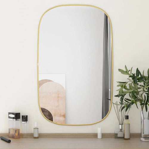 miroir mural élégant en métal doré 80x50 cm - vue 2 sur 7
