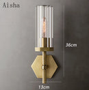 American luxury LED wall light with crystal and gold metal shade