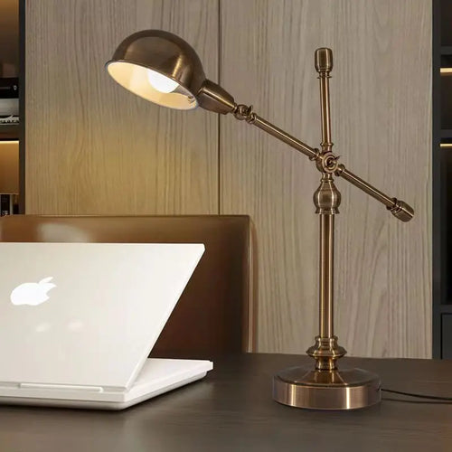 Retro industrial style bronze desk lamp for work - vue 6 sur 8