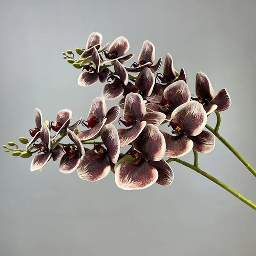 Decorative artificial butterfly orchid flowers in cotton and silicone - vue 5 sur 12