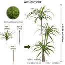 Set of 3 artificial dracaena plants for realistic decoration
