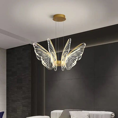 Modern acrylic butterfly chandelier for interior decoration - vue 5 sur 8