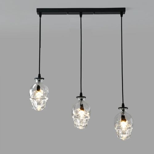 American loft retro LED skull wine bottle pendant light
