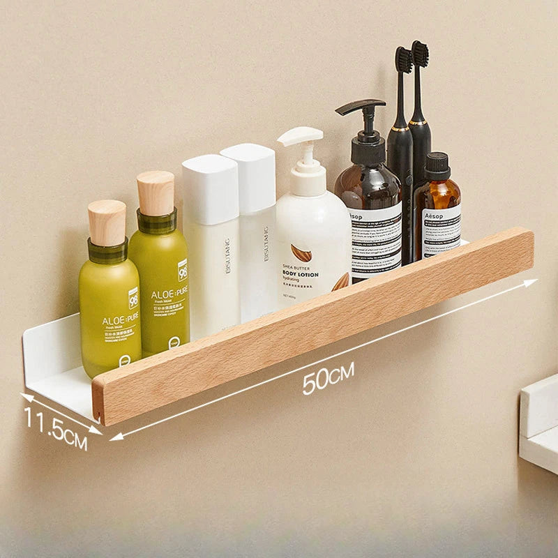 Wall-Mounted bathroom shelf，Punch Storage Holders Racks,floating shelves for wall， living room no-hole punching Storage Shelves - vue 8 sur 16