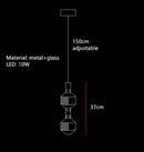 Adjustable nordic clear glass light tube pendant