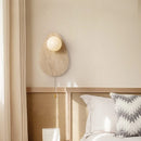 Vintage natural stone wall light with glass shade