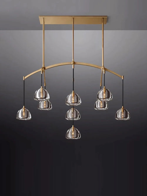 American retro brass and crystal chandelier for elegant lighting - vue 3 sur 20