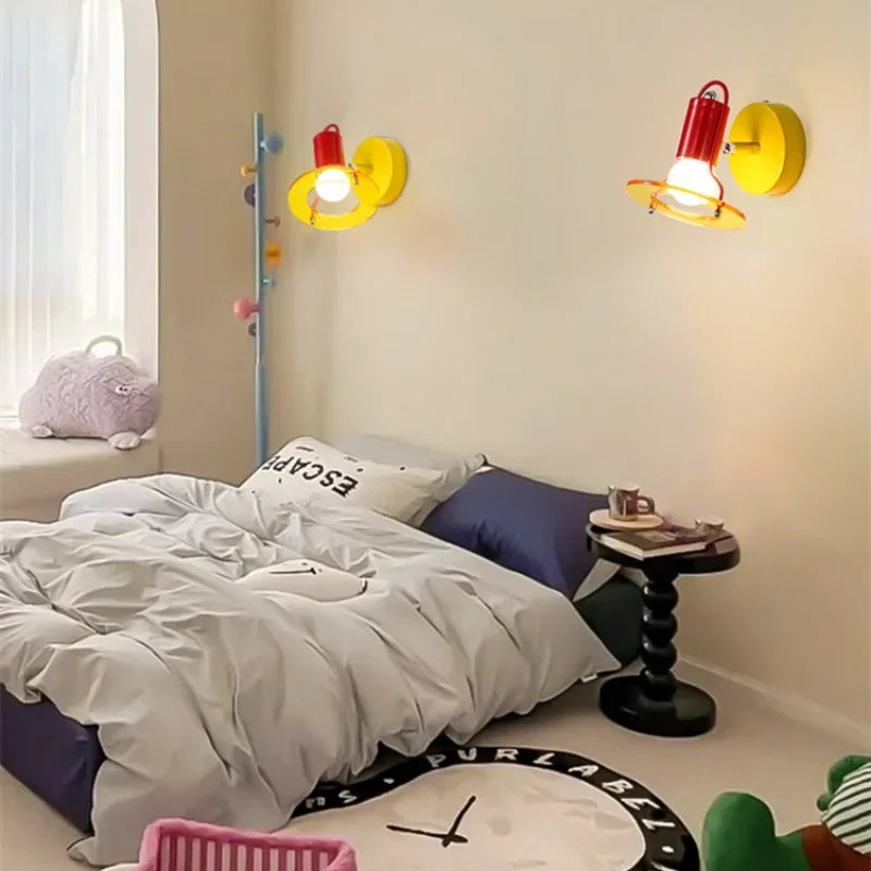 Decorative LED rocker arm wall light for children