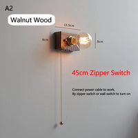 Vintage wabi sabi wall light with switch and plug cable