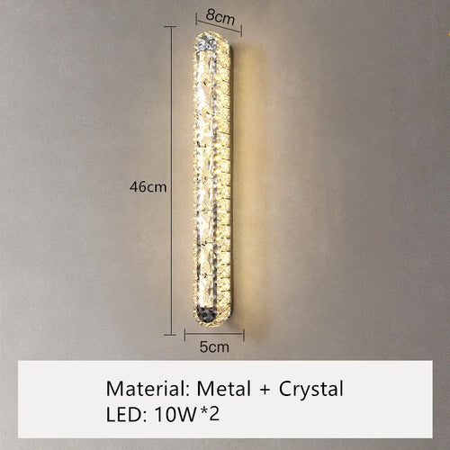 Modern oval LED crystal wall light for interior decoration - vue 15 sur 14