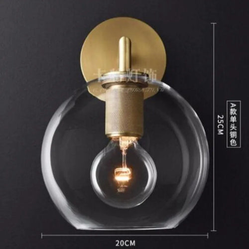 LED wall light with glass and metal shade - vue 14 sur 21