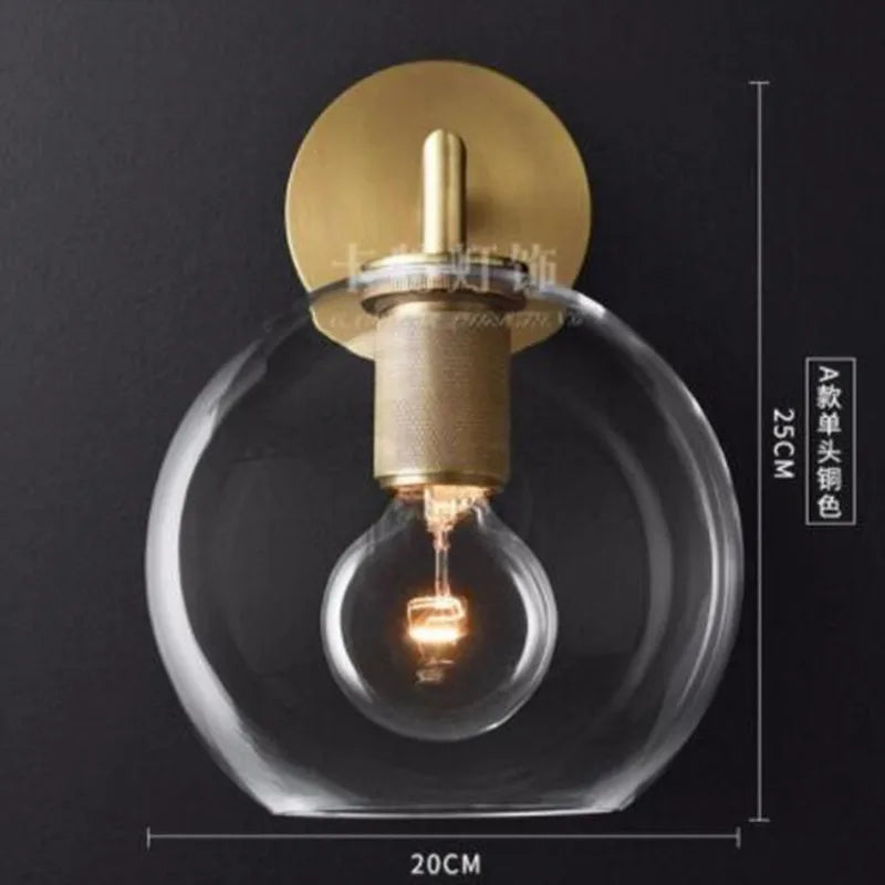 LED wall light with glass and metal shade - vue 13 sur 21