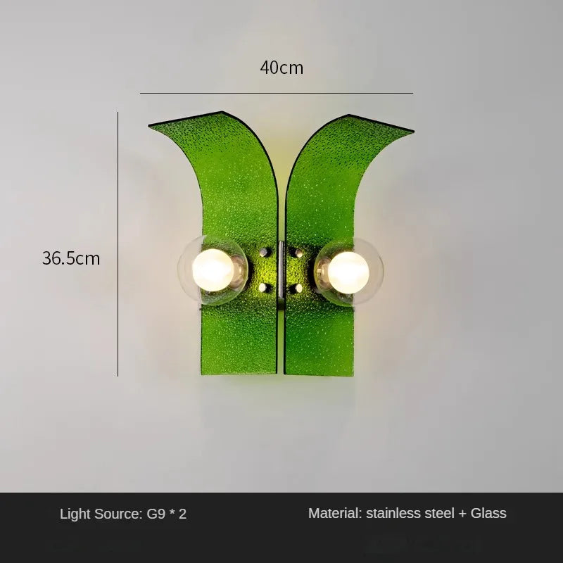 Retro coloured glass wall light for elegant décor